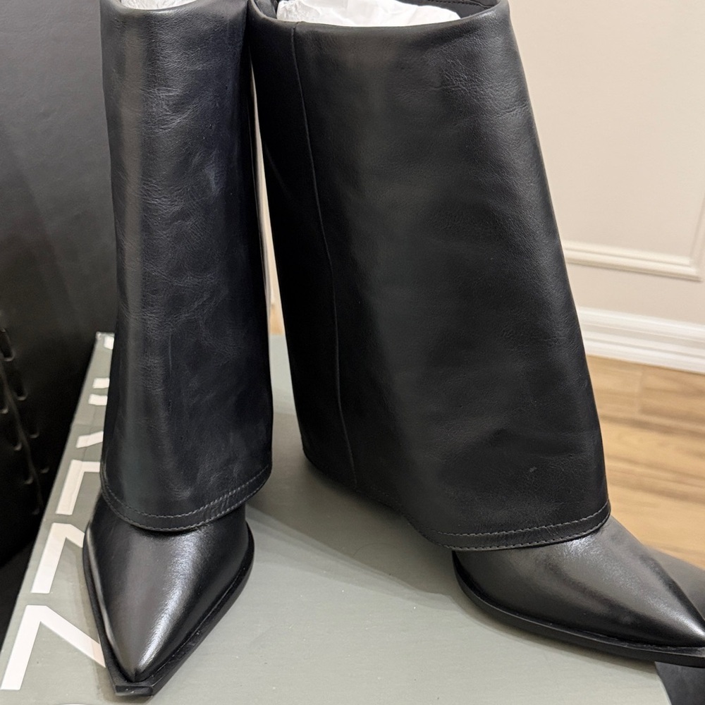 Bianca Mid-Block Leather Bootsquare Point8.5 B 3”Square Heelnwt In Box — image 8 of 8